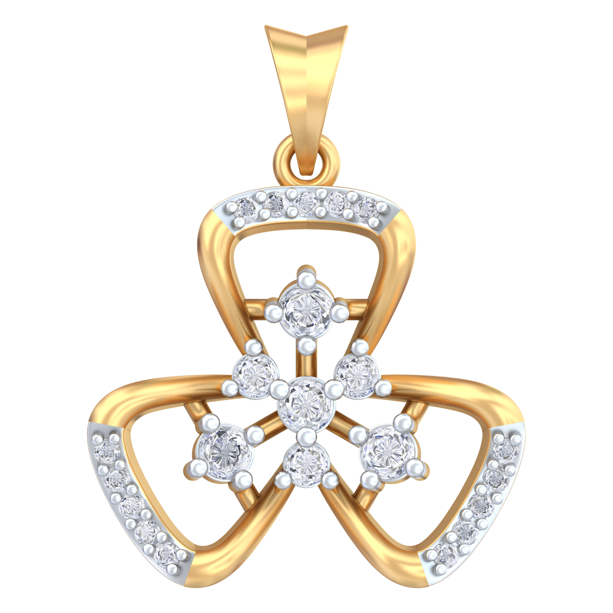 Gold & Diamond Floral Pendant Set KRC40693