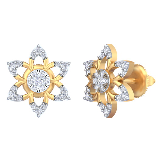18K Gold & Diamond Women Engagement Earring KRB40079E