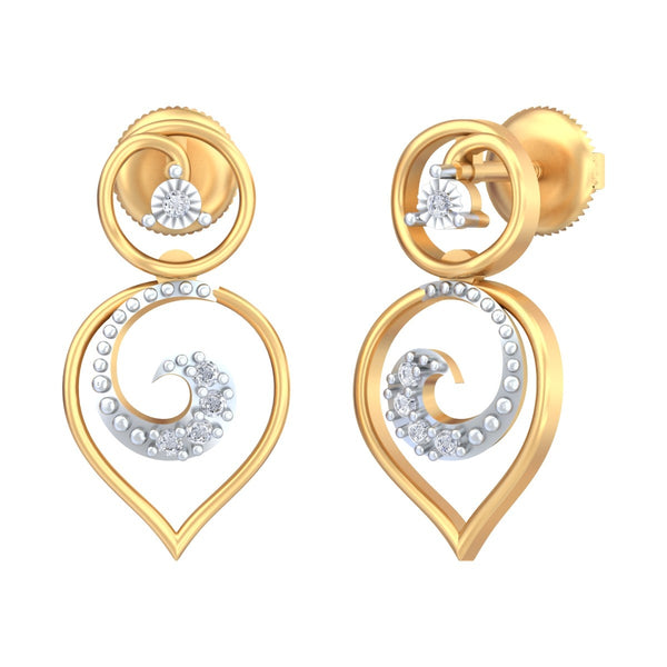 Gold & Diamond Drop Women Earring KRC60026E