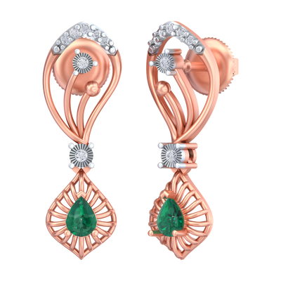 14K Gold & Diamond Women Dailywear Earring KRB44065EG-A