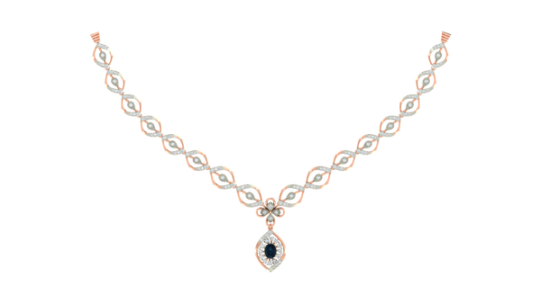 Gold & Diamond Gemstone Necklace Set KRC60090