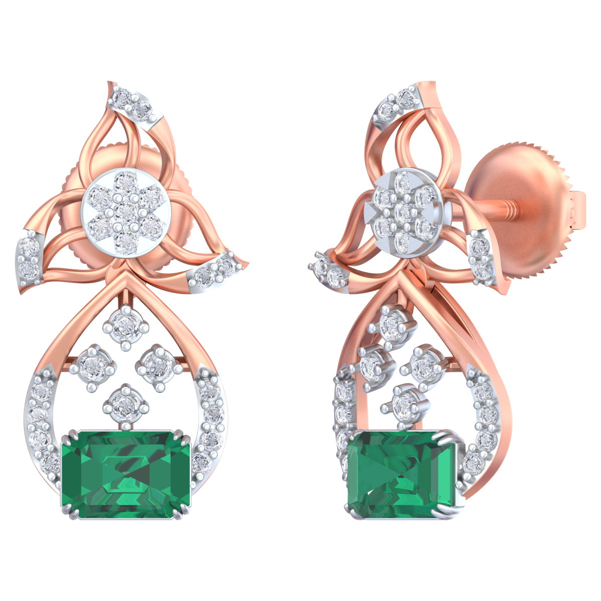 Gold & Diamond Women Gemstone Earring KRC60104E