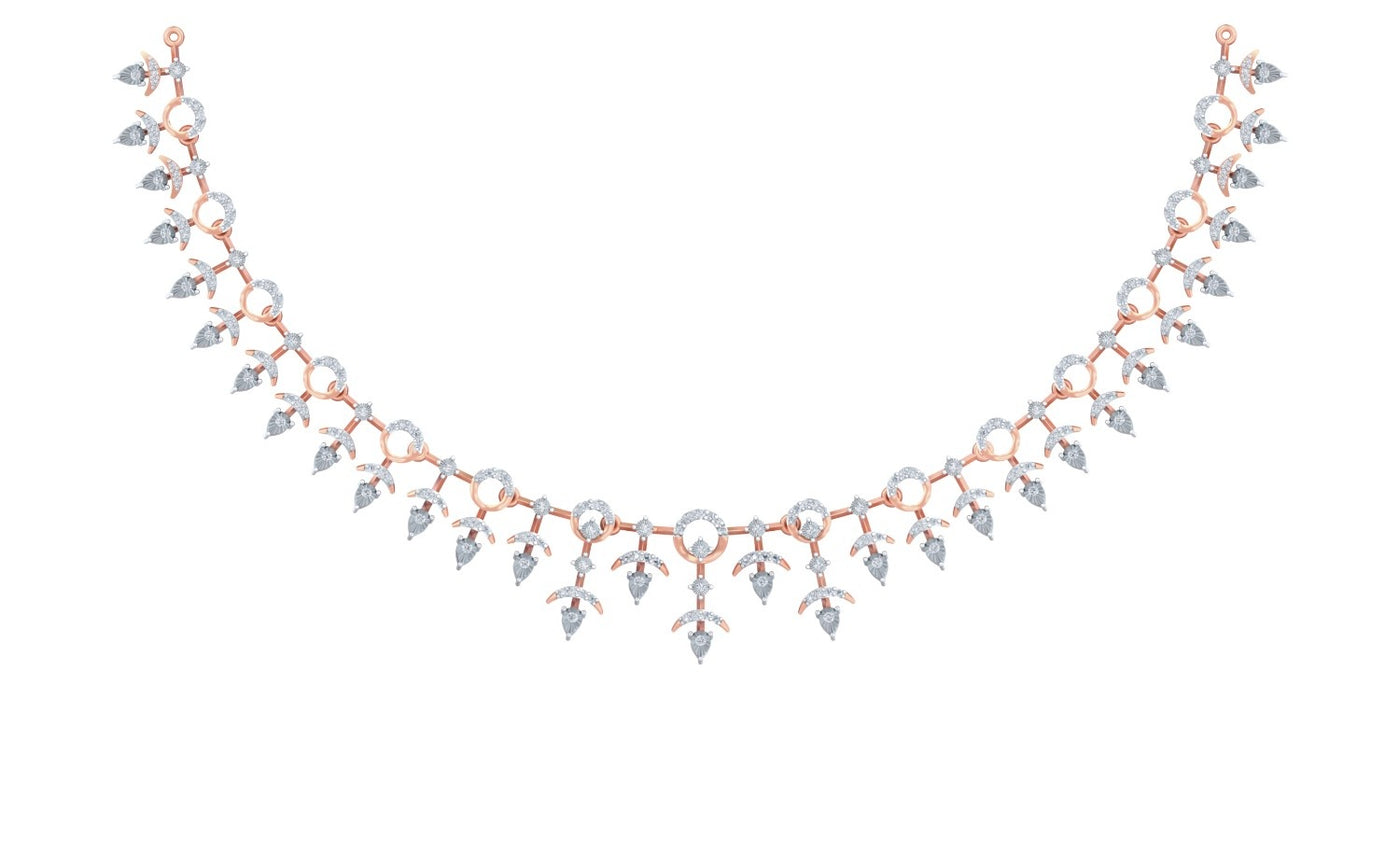 Delicate necklace with small beads on a white background