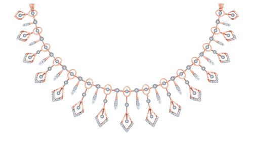 14K Gold & Diamond Choker Necklace Set KRB44087N