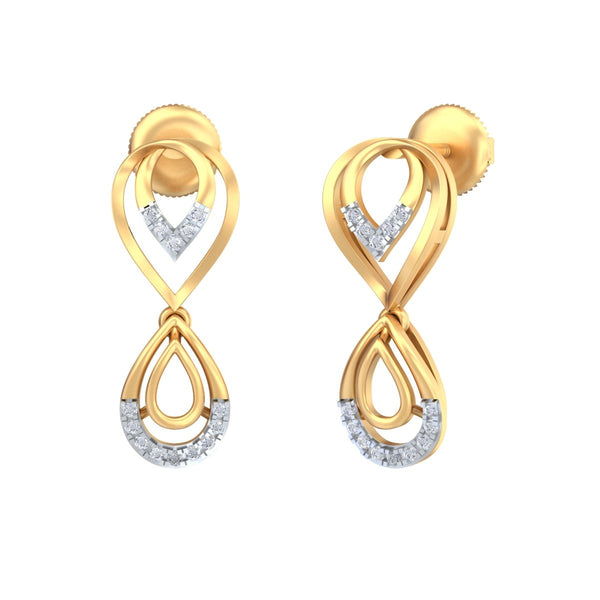 Gold & Diamond Minimalist Women Drop Earring KRC60045E