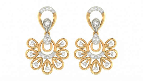Gold & Diamond Women Dangler Earring KRC60037E