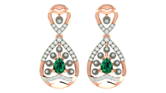 14K Gold & Diamond Women Gemstone Earring KRB44119ER-A