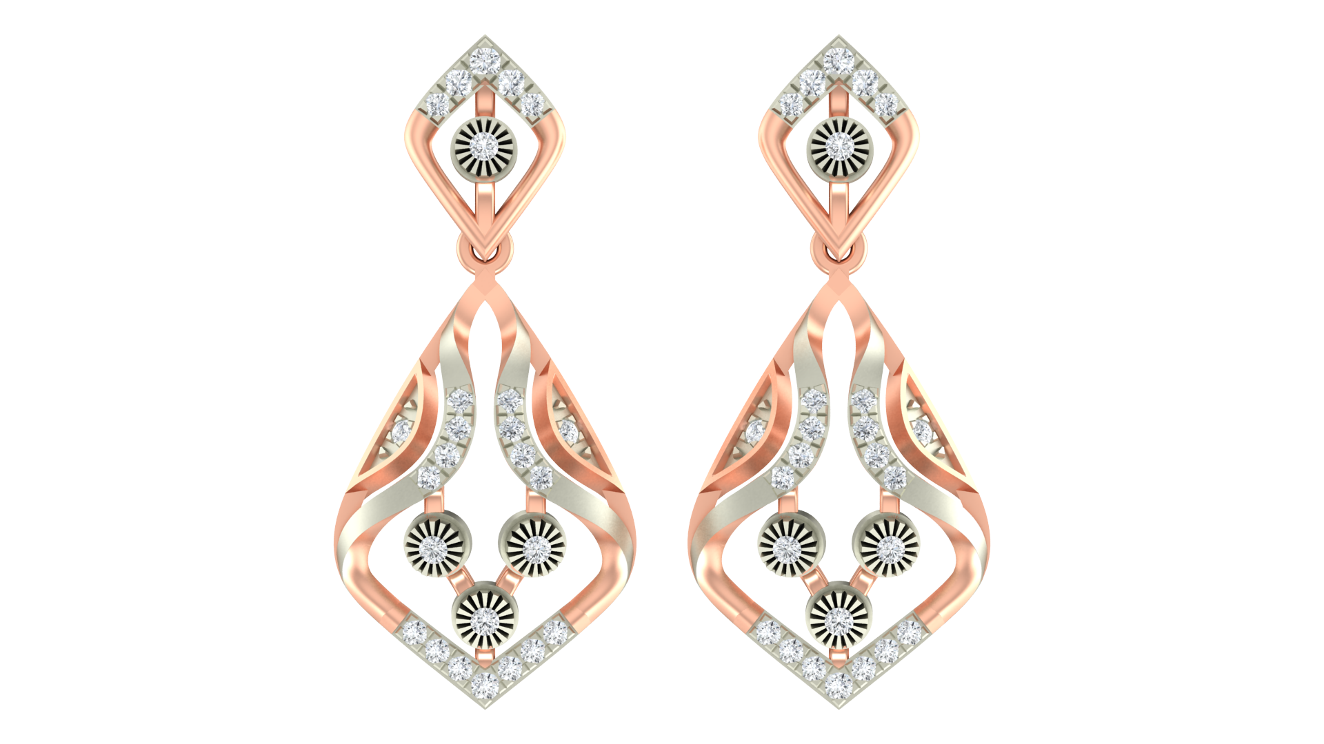 Rose Gold Diamond Earring | under 40k 