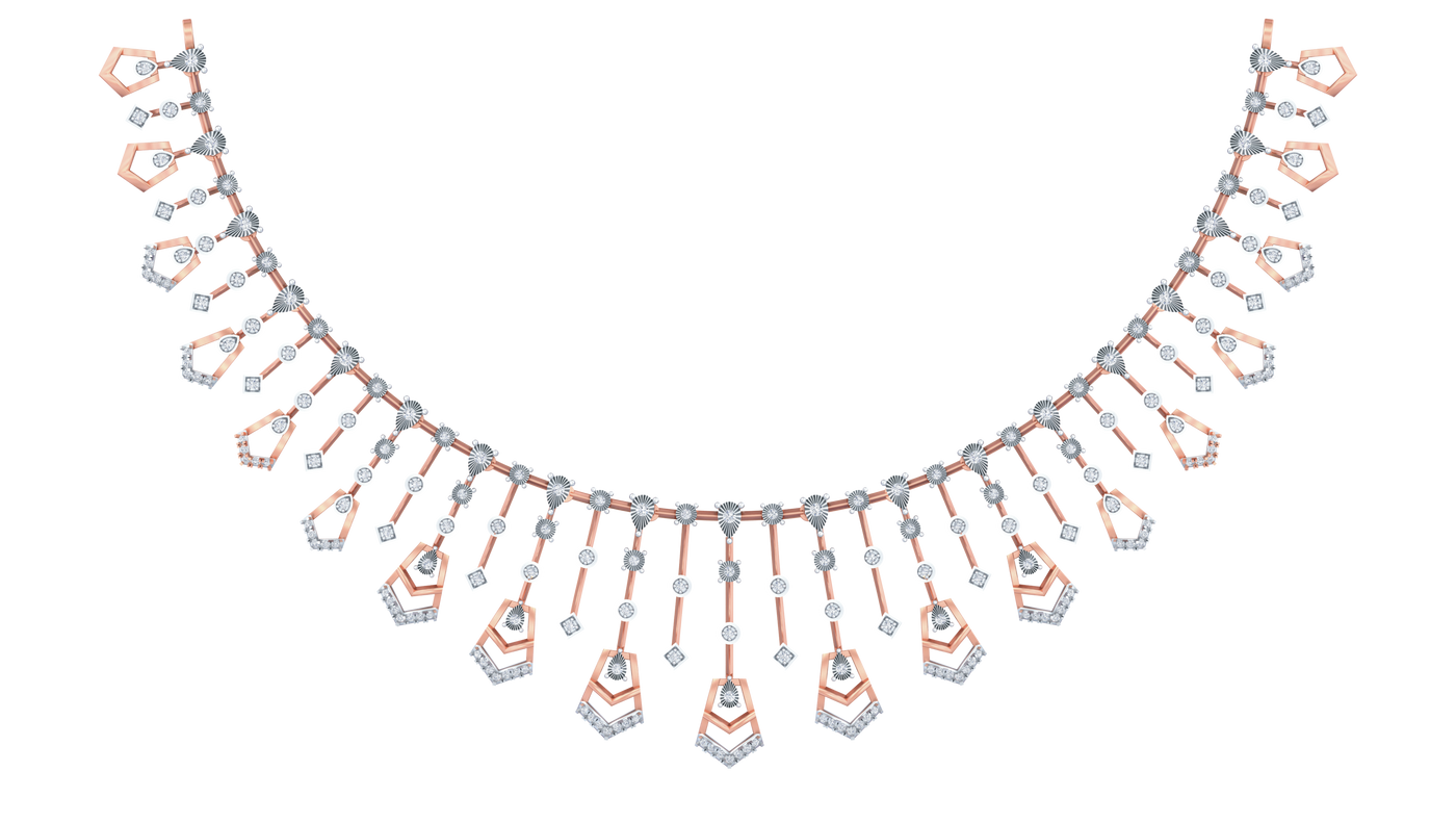 14K Gold & Diamond Choker Necklace Set KRB44123N