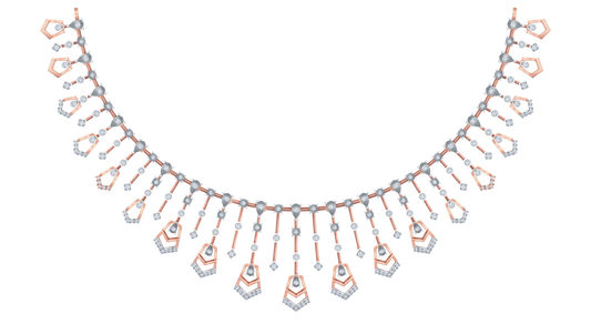 14K Gold & Diamond Choker Necklace Set KRB44123N