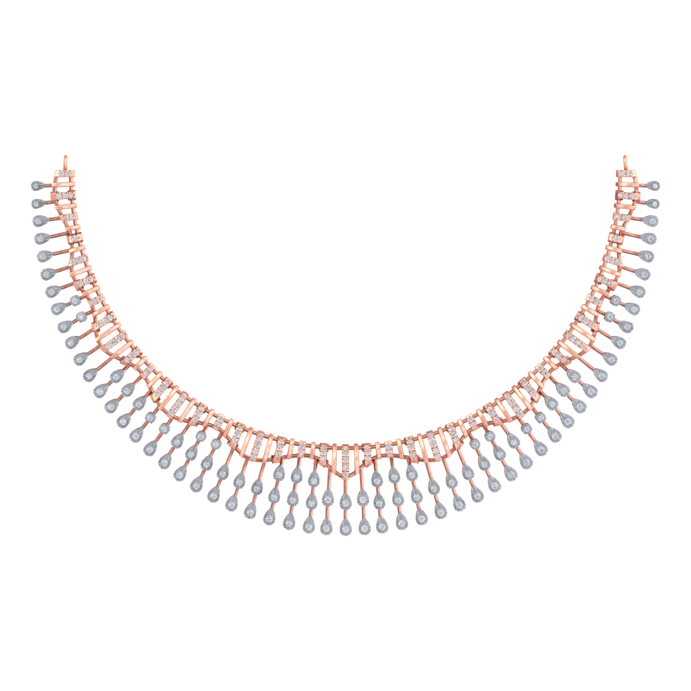 14K Gold & Diamond Choker Necklace Set KRB44185N