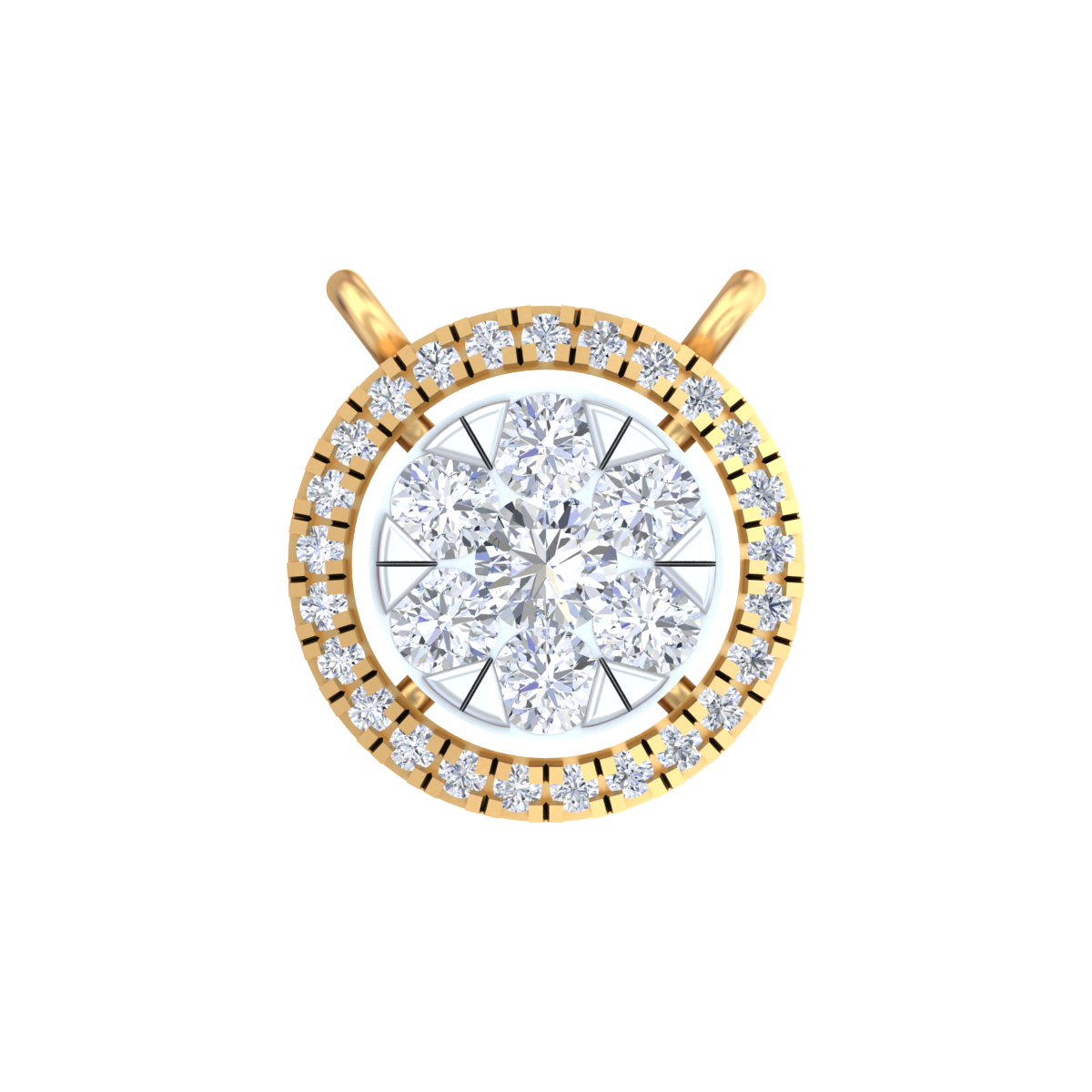 Gold & Diamond Round Mangalsutra For Women KRC50094