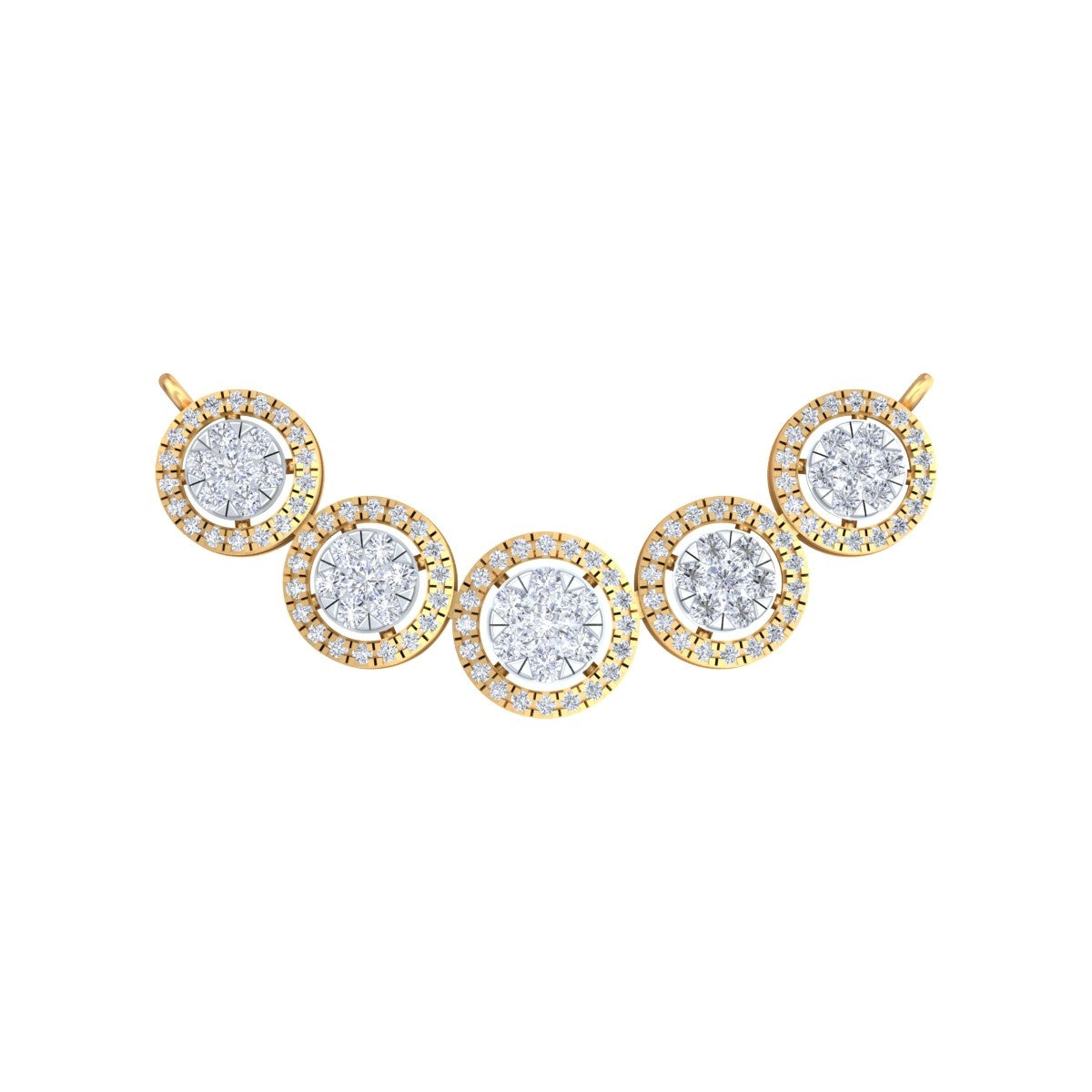 yellow Gold mangalsutra on a white background