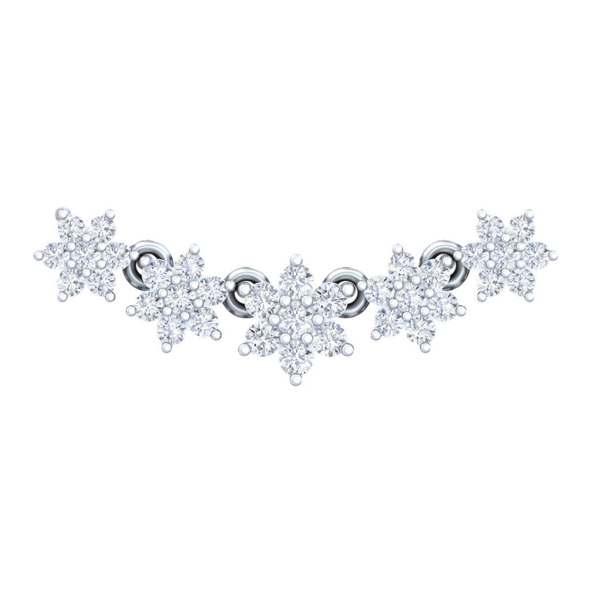 white gold and diamond mangalsutra with white background.