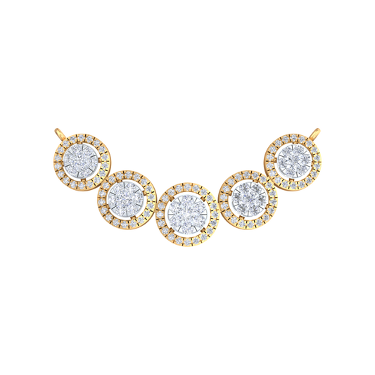 18K Gold & Diamond Round Mangalsutra For Women KRB90045