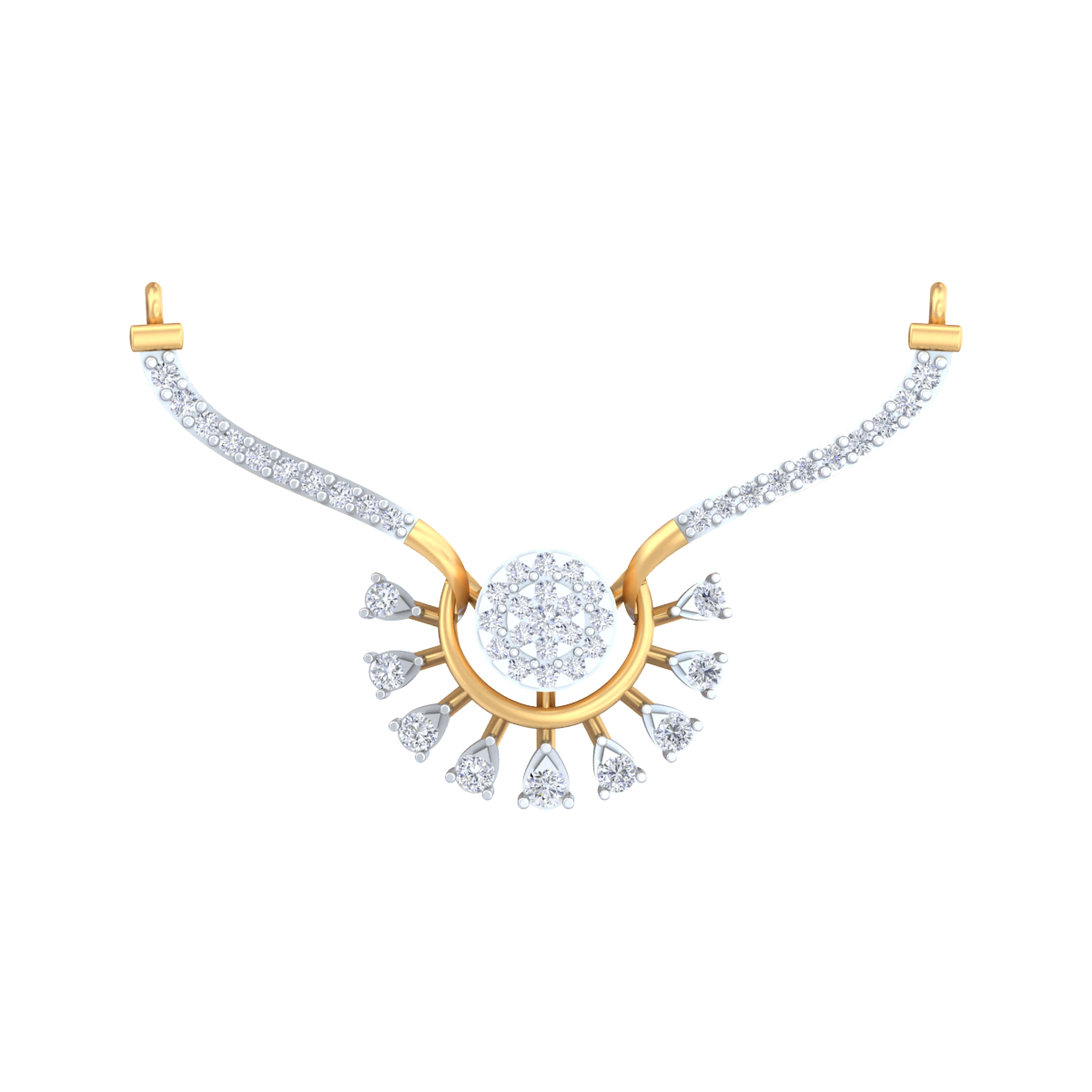 Gold & Diamond Floral Mangalsutra For Women KRC50097