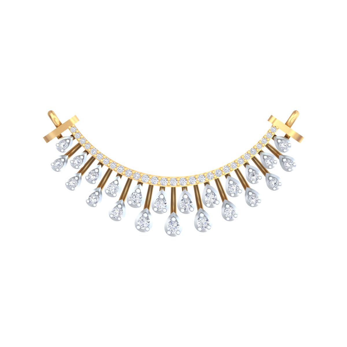Gold & Diamond Curved Mangalsutra For Women KRC50145
