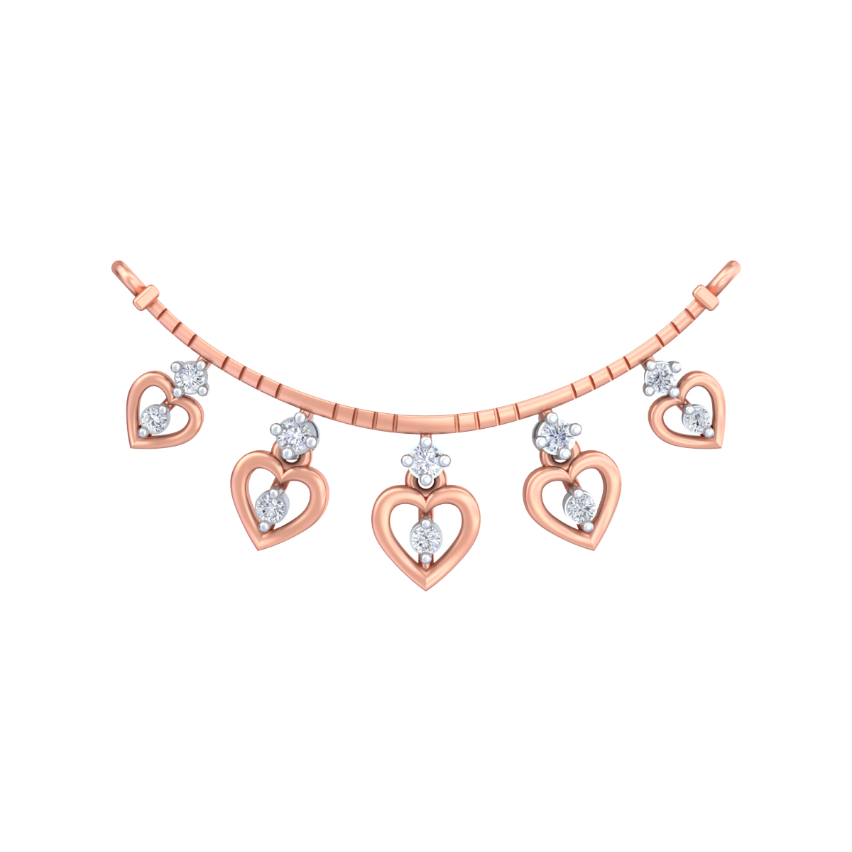 Gold & Diamond Heart Mangalsutra For Women KRC50082