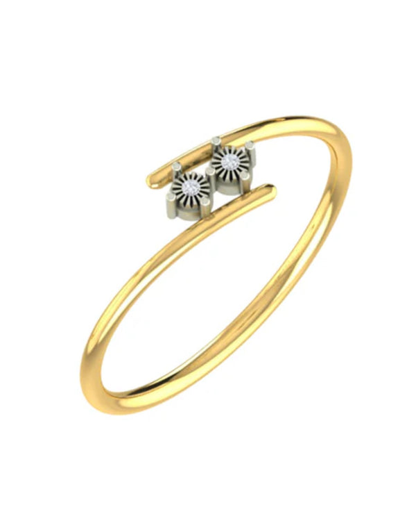 Gold & Diamond Dailywear Ring For Women KRC10050