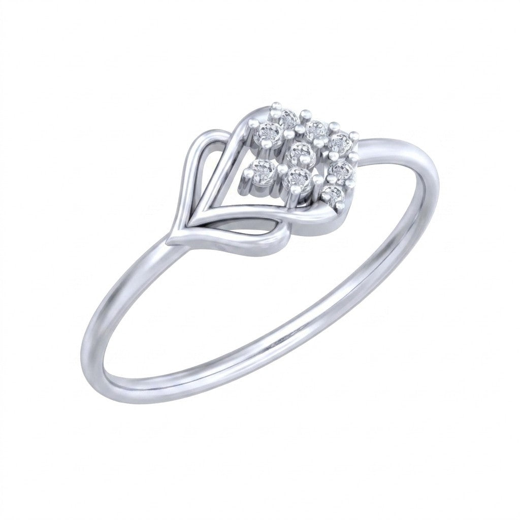White gold and diamond with cluster setting on a white background