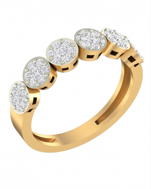 महिलाओं के लिए 18K गोल्ड और डायमंड बैंड रिंग KRA10067