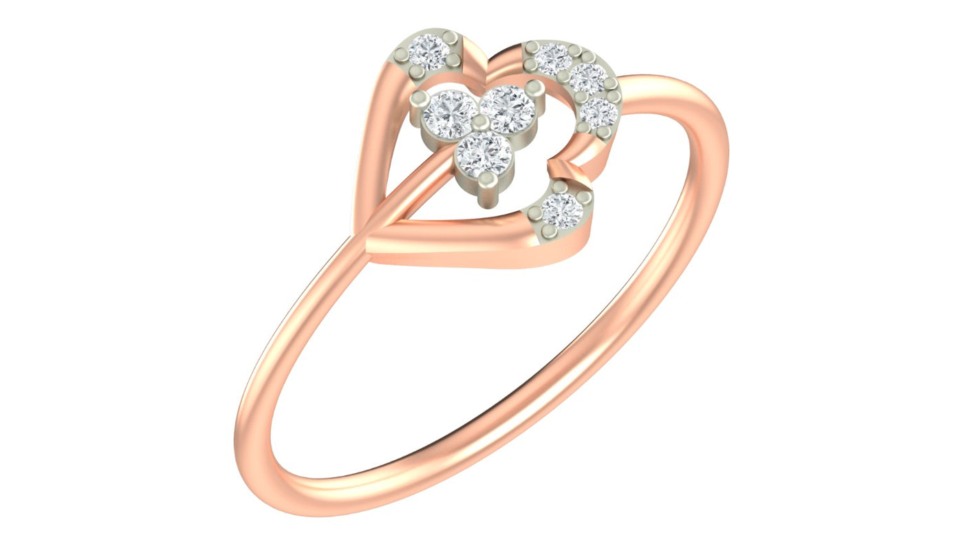 Rose gold and diamond with floral design on a white background.