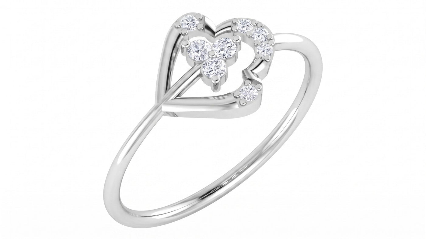 White gold and diamond with floral design on a white background.