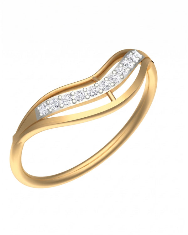 Gold & Diamond Half-Eternity Ring For Women KRC10237