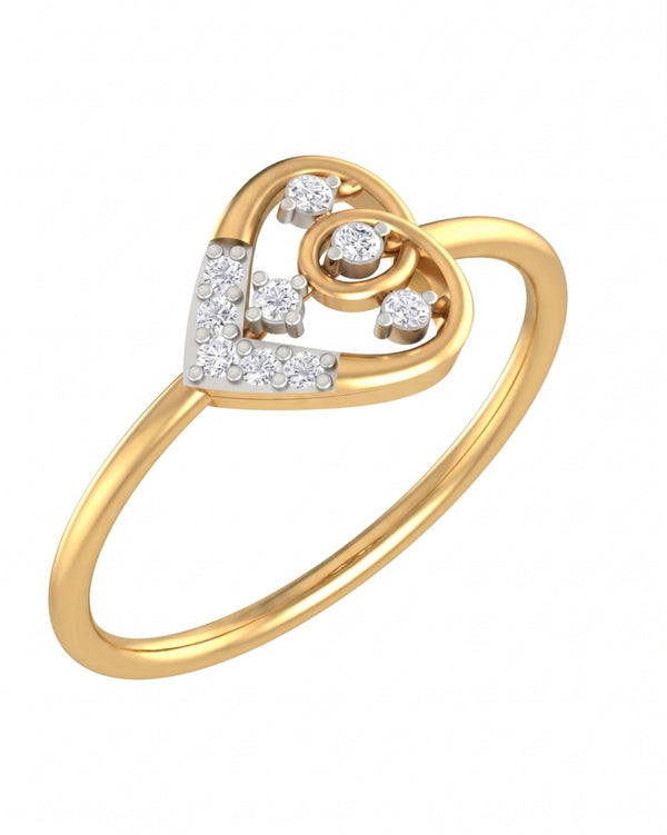 Gold & Diamond Heart-Shaped For Women KRC10238