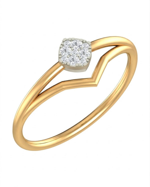 Gold & Diamond Cluster Ring For Women KRC10239