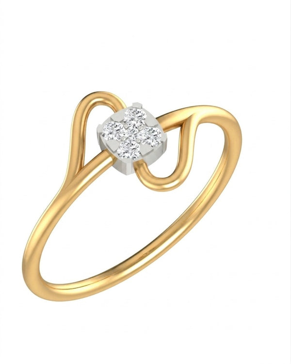 Gold & Diamond Cluster Ring For Women KRC10242