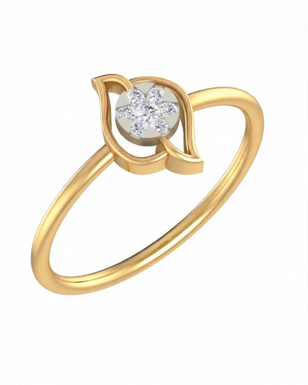 Gold & Diamond Dailywear Ring For Women KRC10245