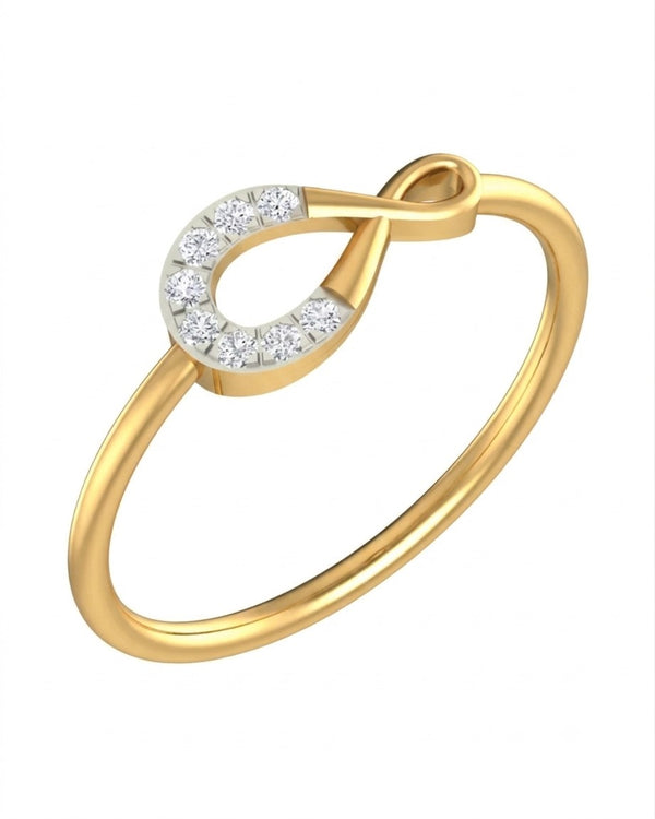 Gold & Diamond Dailywear Ring For Women KRC10246
