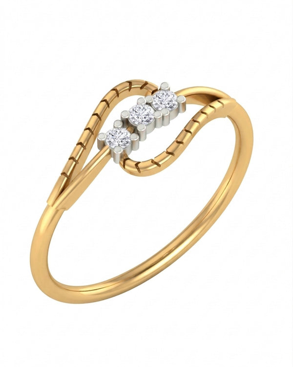 Gold & Diamond Dailywear Ring For Women KRC10251