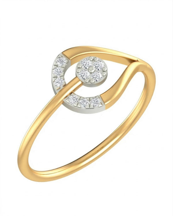 Gold & Diamond Cluster Ring For Women KRC10255