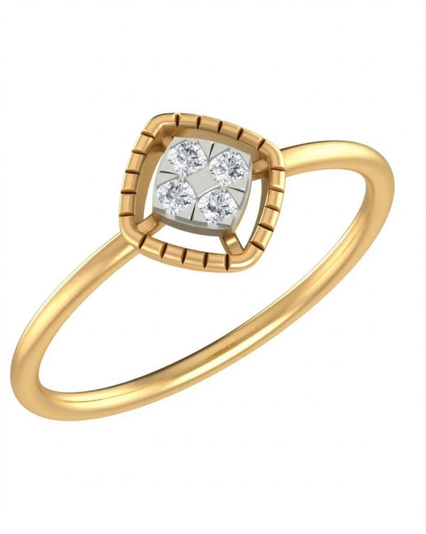 महिलाओं के लिए 18K गोल्ड और डायमंड डेलीवियर रिंग KRB10183-A