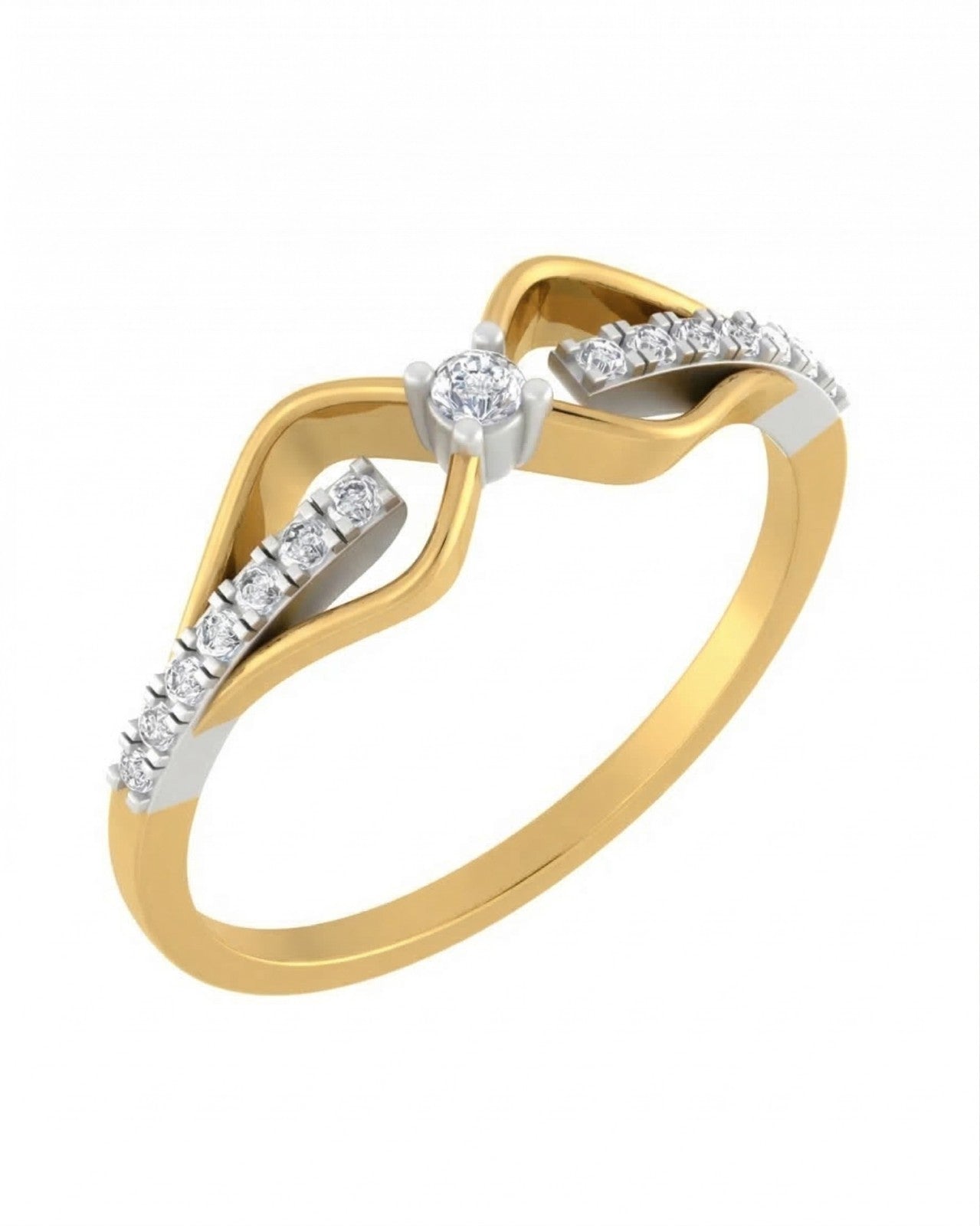Yellow gold and diamond on a white background.