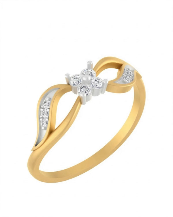Gold & Diamond Band Ring For Women KRC10272