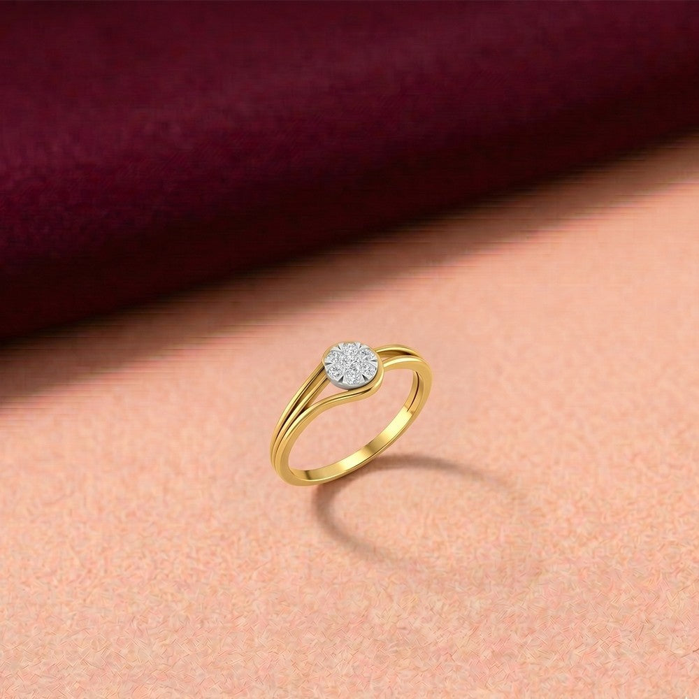 Gold and diamond with cluster on a orange surface.