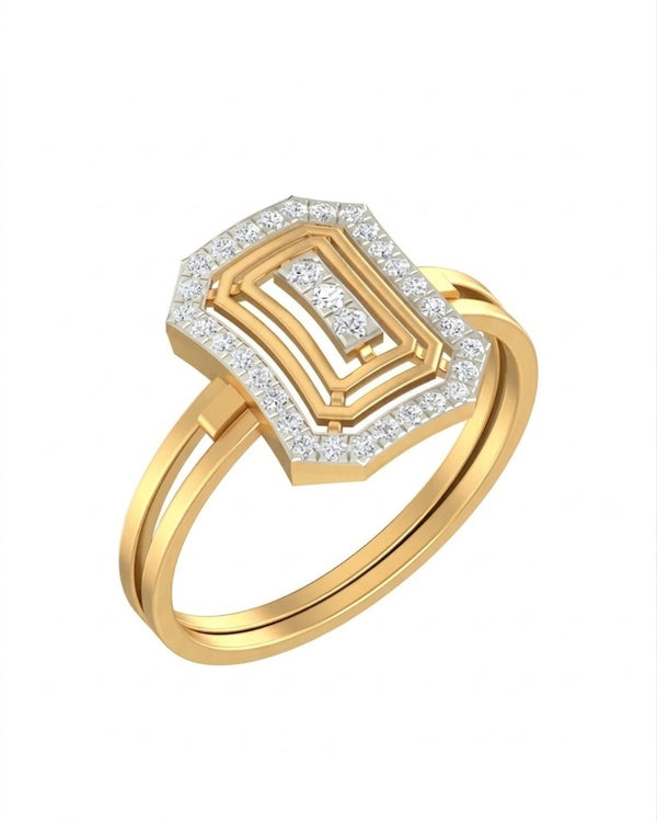 महिलाओं के लिए 18K सोने और हीरे की कॉकटेल रिंग KRA10553