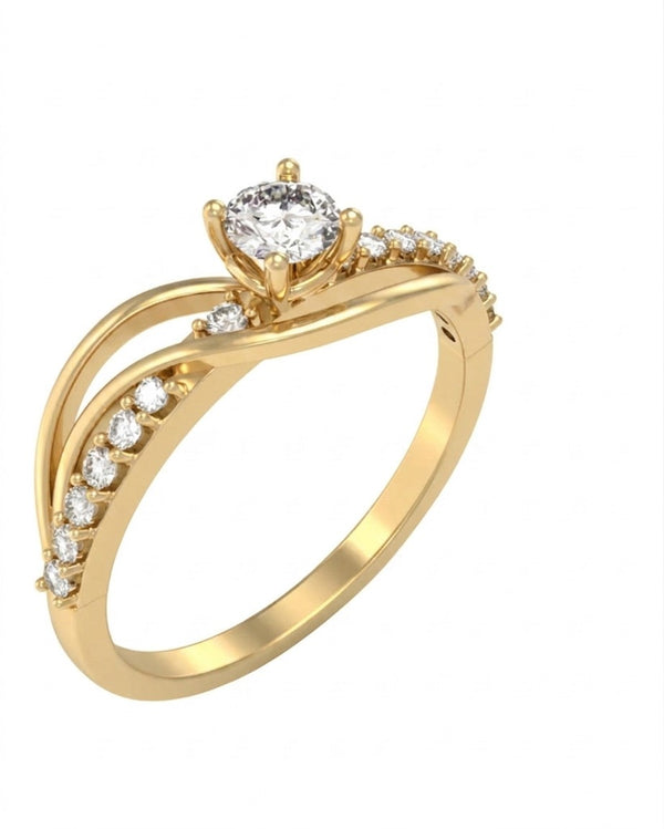 Gold & Diamond Engagement Ring For Women KRC10828