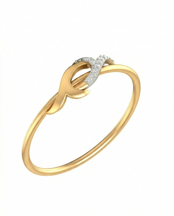 Gold & Diamond Band Ring For Women KRC10326