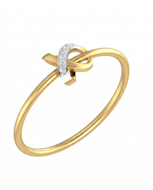 Gold & Diamond Dailywear Ring For Women KRC10327