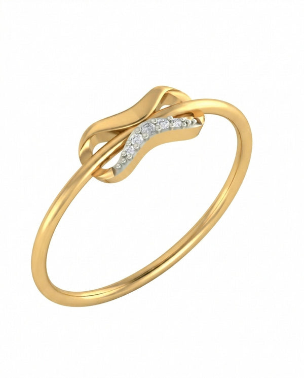 Gold & Diamond Dailywear Ring For Women KRC10328