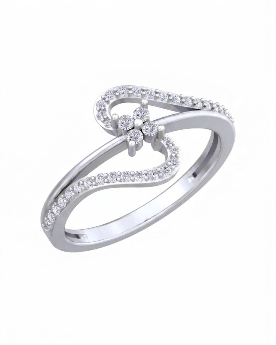 White gold and diamond with cluster on a white background.