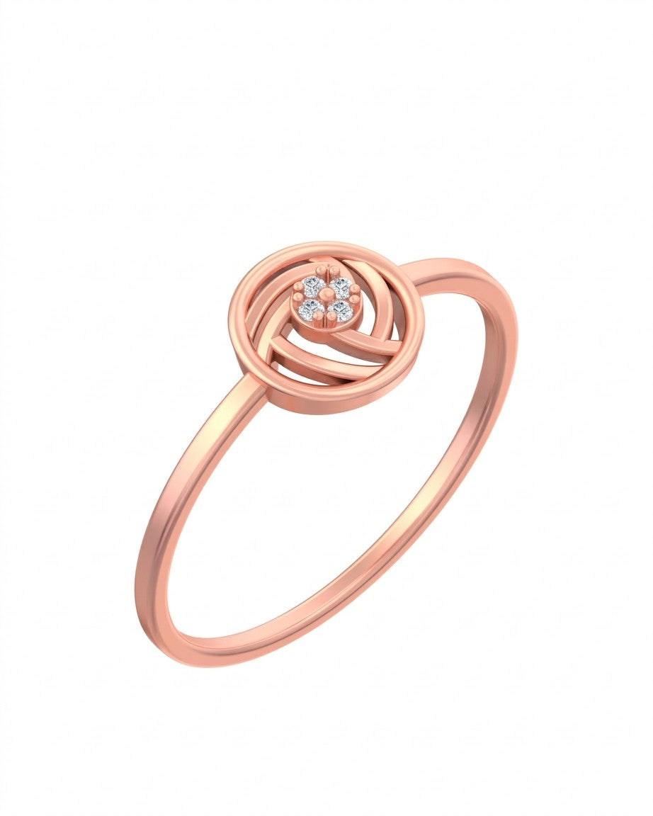 Rose gold and diamond with round-shaped on a white background