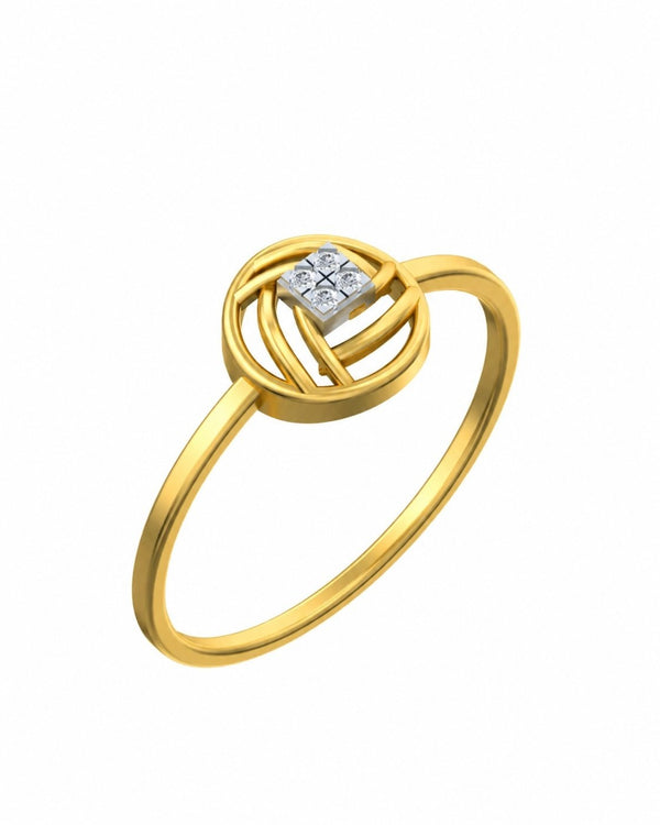 Gold & Diamond Dailywear Ring For Women KRC10370