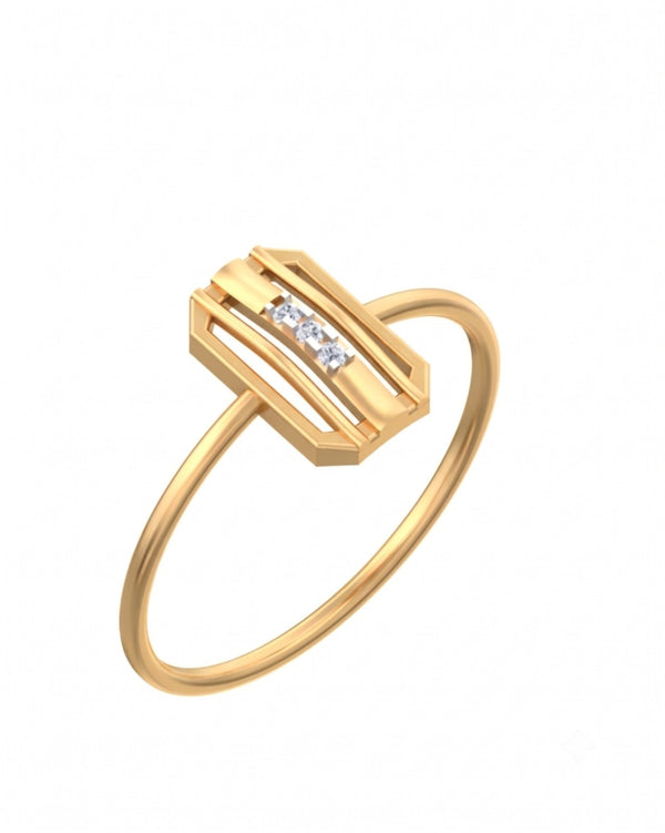 Gold & Diamond Dailywear Ring For Women KRC10355