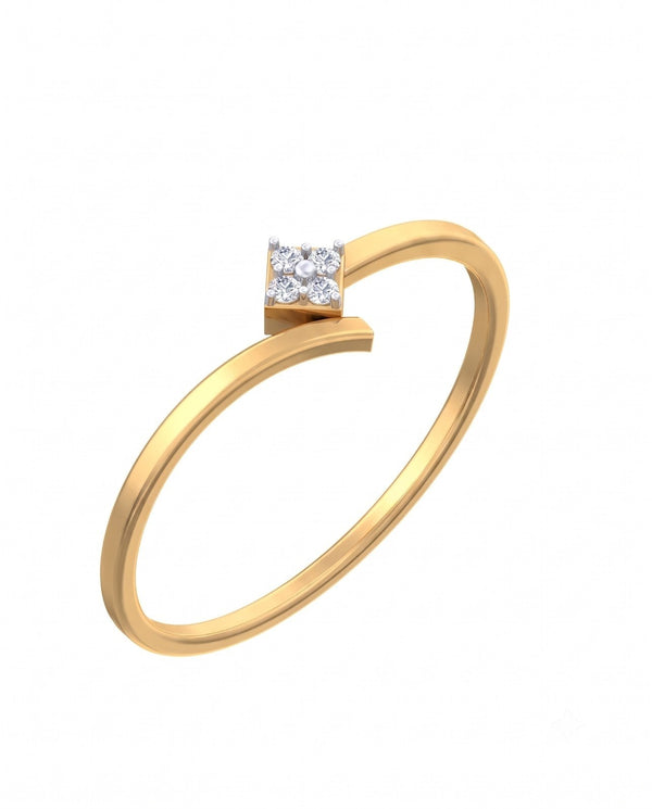 Gold & Diamond Dailywear Ring For Women KRC10358