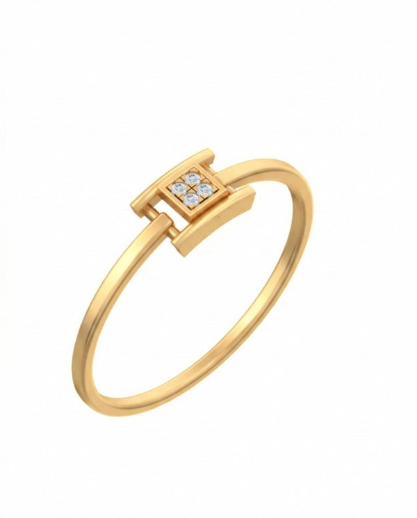 Gold & Diamond Dailywear Ring For Women KRC10359